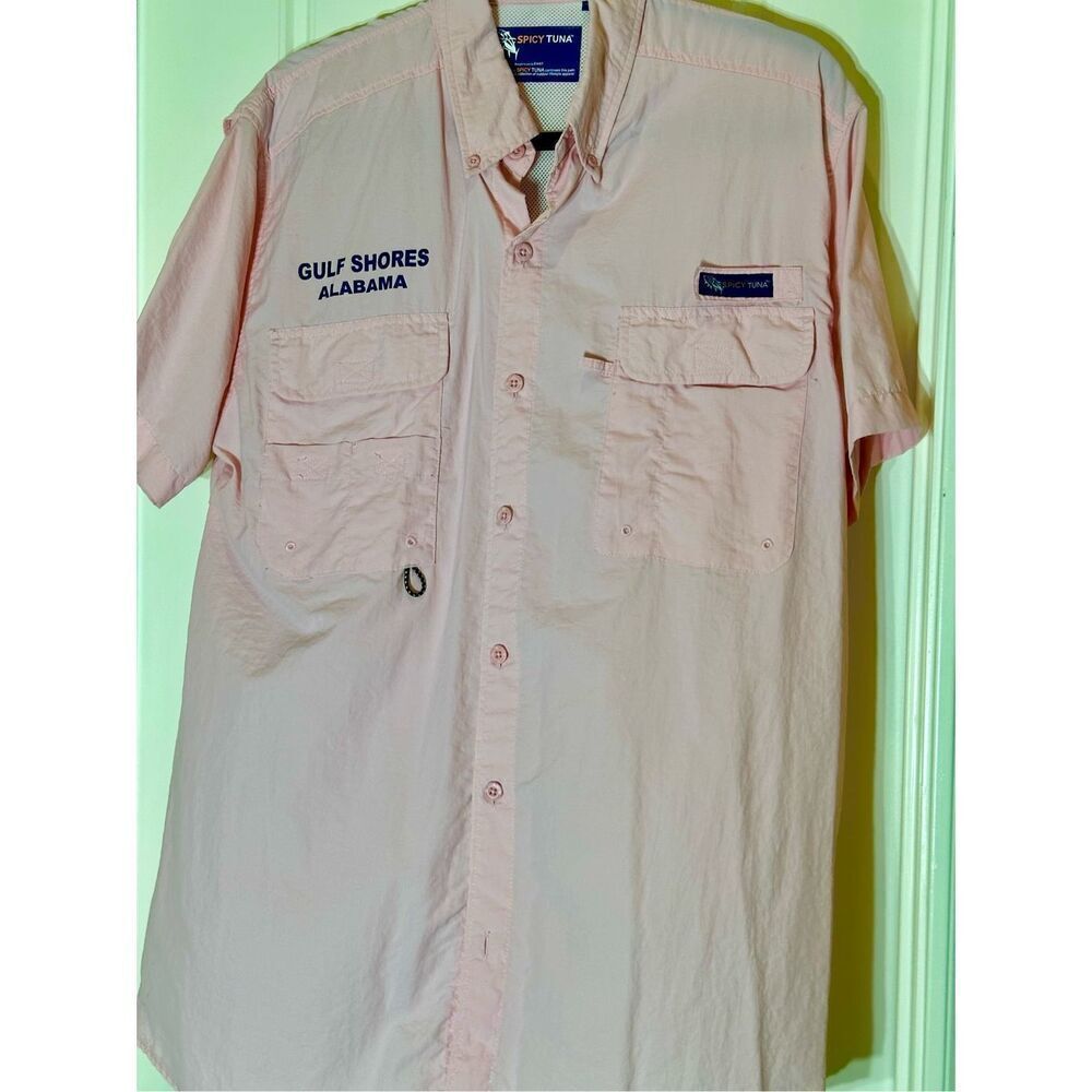Exist by Spicy Tuna pink fishing shirt size L